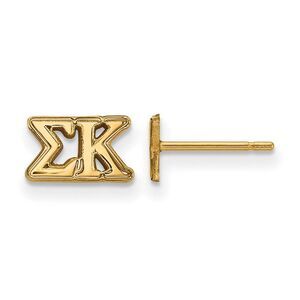 14K Plated Silver Sigma Kappa XS Greek Letters Post Earrings